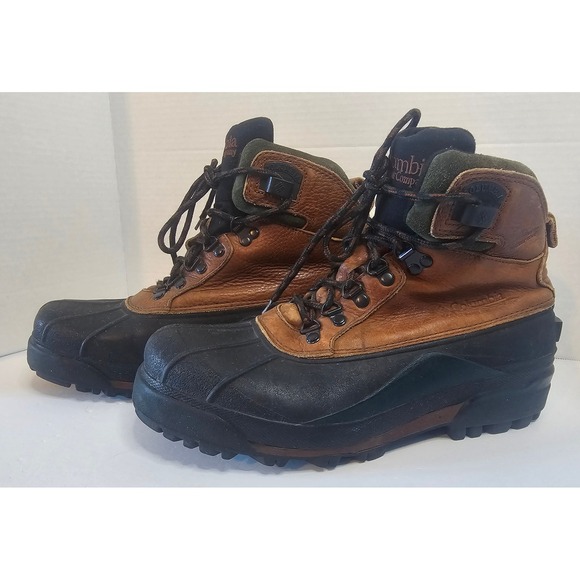 Columbia Bugabootoo High Waterproof Boots Brown Leather Duck Lace Up SZ 12 - Picture 1 of 10